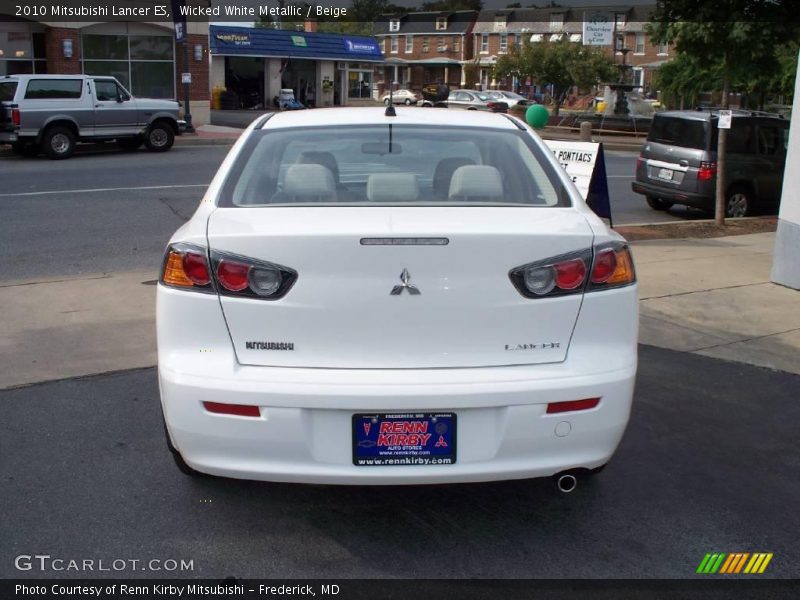 Wicked White Metallic / Beige 2010 Mitsubishi Lancer ES