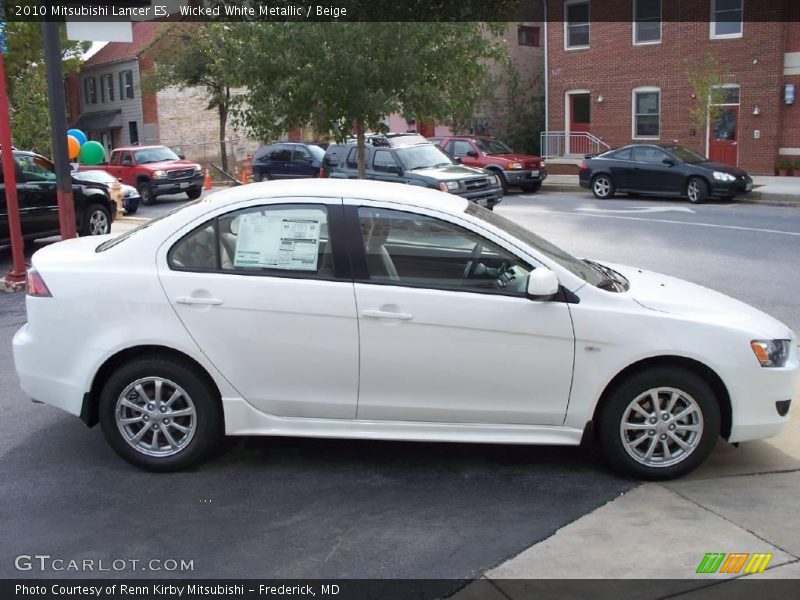 Wicked White Metallic / Beige 2010 Mitsubishi Lancer ES