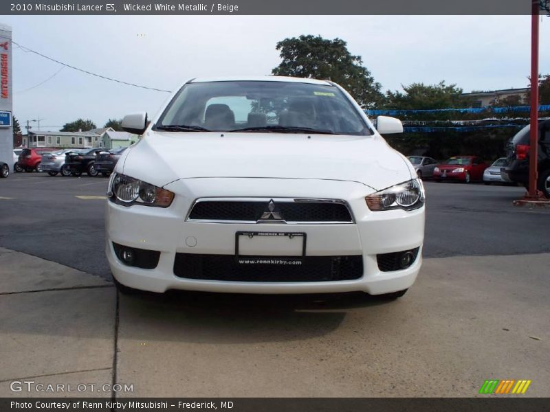 Wicked White Metallic / Beige 2010 Mitsubishi Lancer ES