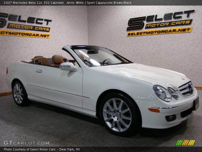 Arctic White / Sport Cappuccino Brown/Black 2007 Mercedes-Benz CLK 350 Cabriolet