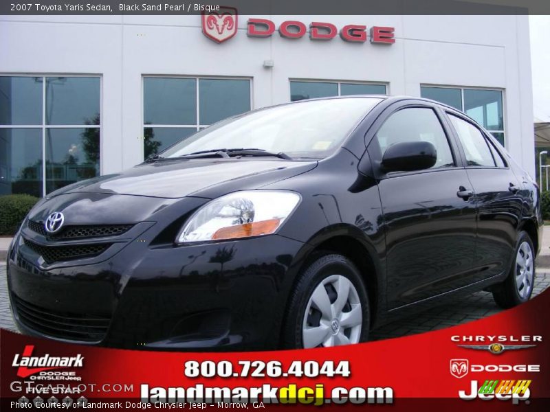 Black Sand Pearl / Bisque 2007 Toyota Yaris Sedan