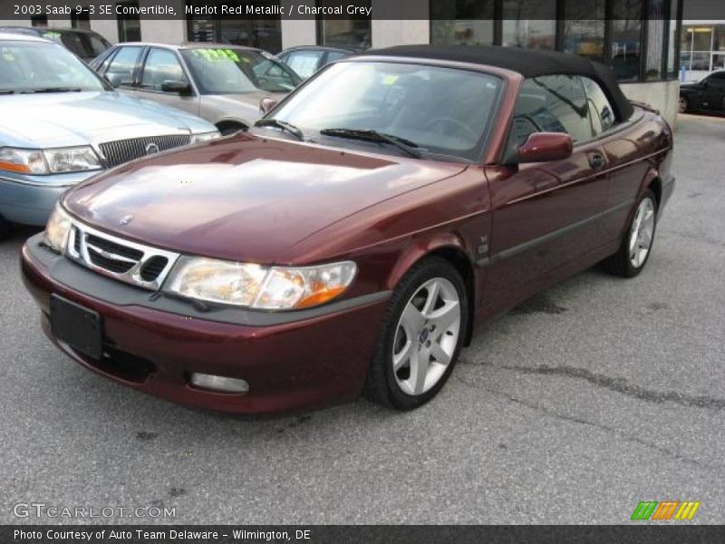 Merlot Red Metallic / Charcoal Grey 2003 Saab 9-3 SE Convertible