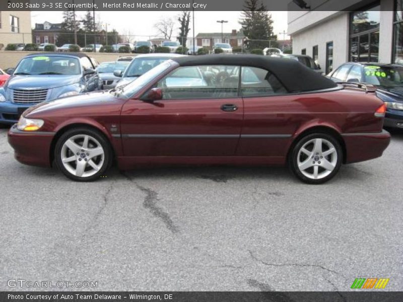 Merlot Red Metallic / Charcoal Grey 2003 Saab 9-3 SE Convertible