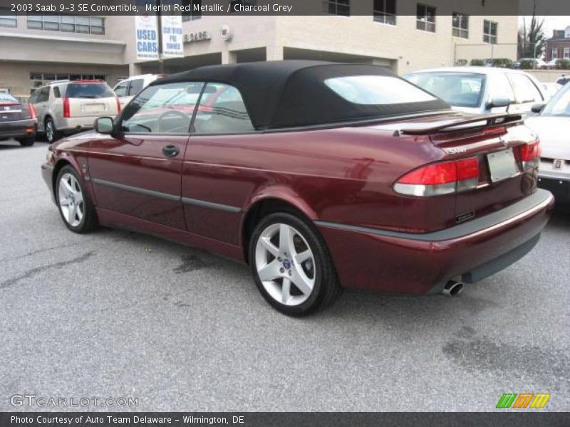 Merlot Red Metallic / Charcoal Grey 2003 Saab 9-3 SE Convertible