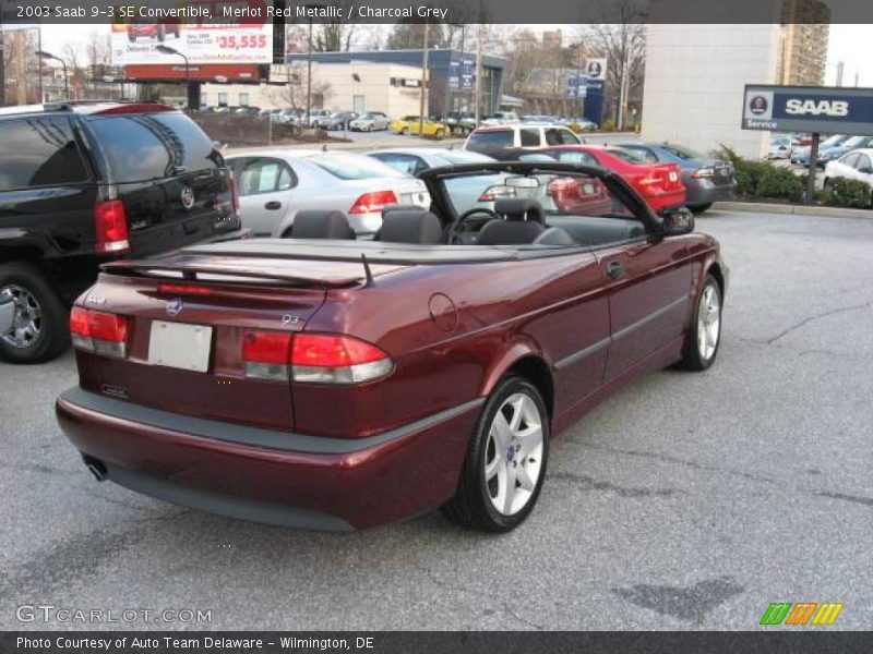 Merlot Red Metallic / Charcoal Grey 2003 Saab 9-3 SE Convertible