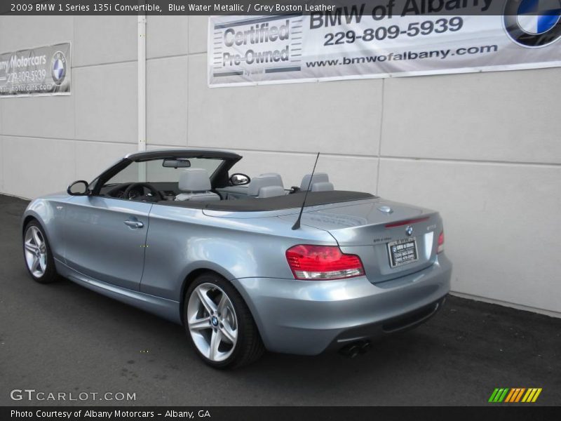 Blue Water Metallic / Grey Boston Leather 2009 BMW 1 Series 135i Convertible