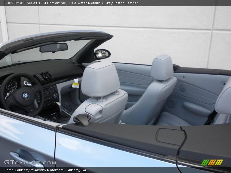 Blue Water Metallic / Grey Boston Leather 2009 BMW 1 Series 135i Convertible