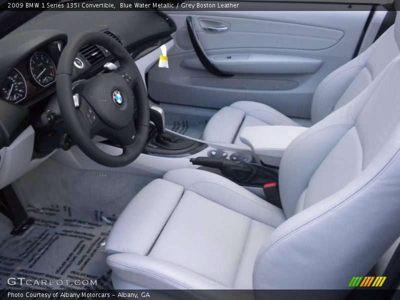 Blue Water Metallic / Grey Boston Leather 2009 BMW 1 Series 135i Convertible