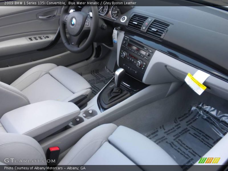 Blue Water Metallic / Grey Boston Leather 2009 BMW 1 Series 135i Convertible