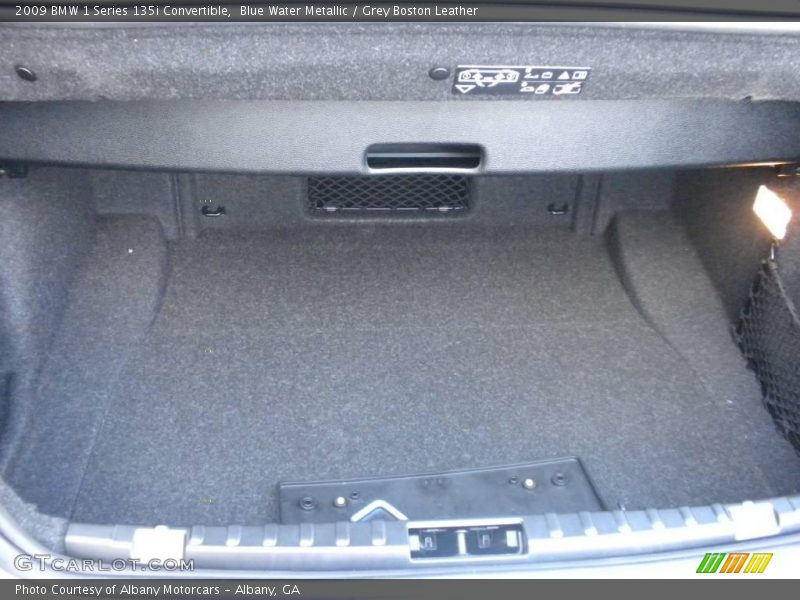 Blue Water Metallic / Grey Boston Leather 2009 BMW 1 Series 135i Convertible