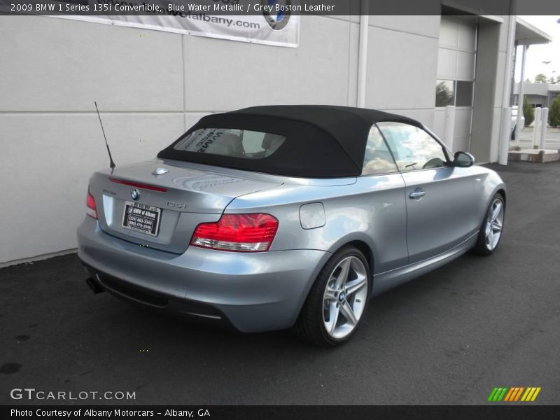 Blue Water Metallic / Grey Boston Leather 2009 BMW 1 Series 135i Convertible