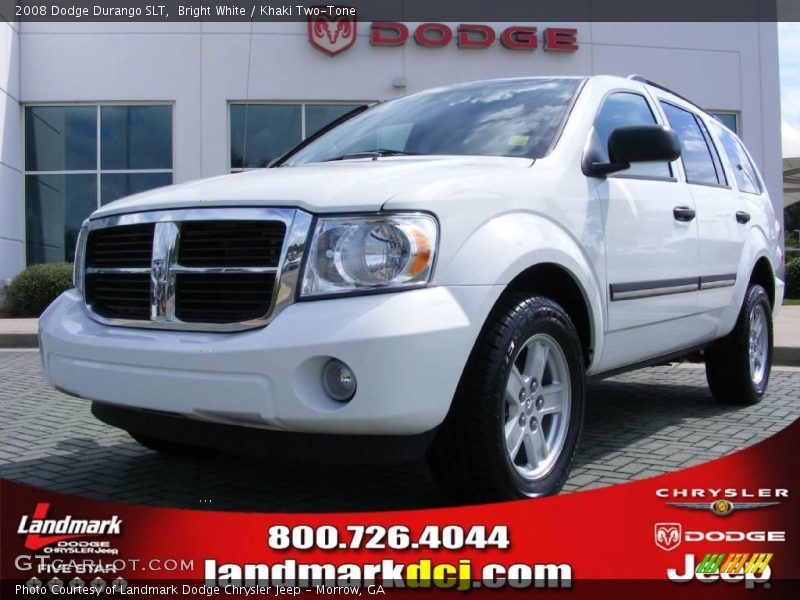Bright White / Khaki Two-Tone 2008 Dodge Durango SLT