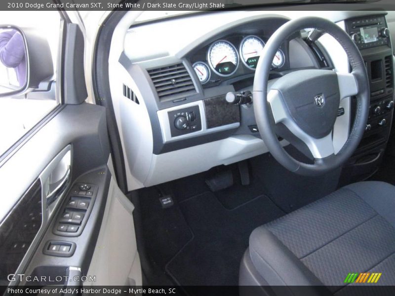 Stone White / Dark Slate Gray/Light Shale 2010 Dodge Grand Caravan SXT