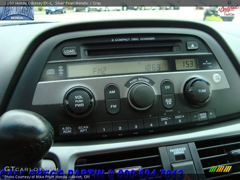 Silver Pearl Metallic / Gray 2007 Honda Odyssey EX-L