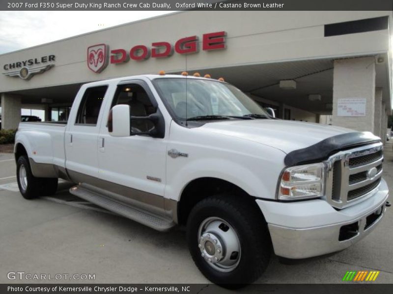 Oxford White / Castano Brown Leather 2007 Ford F350 Super Duty King Ranch Crew Cab Dually