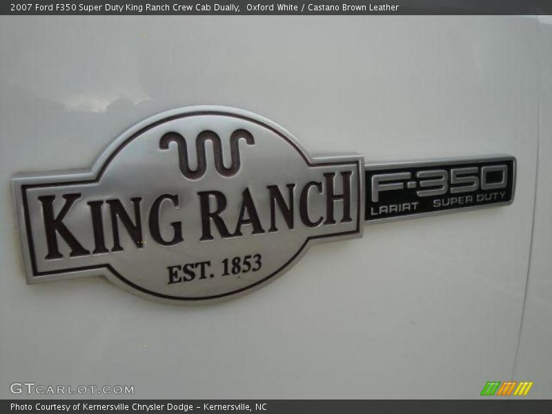 Oxford White / Castano Brown Leather 2007 Ford F350 Super Duty King Ranch Crew Cab Dually
