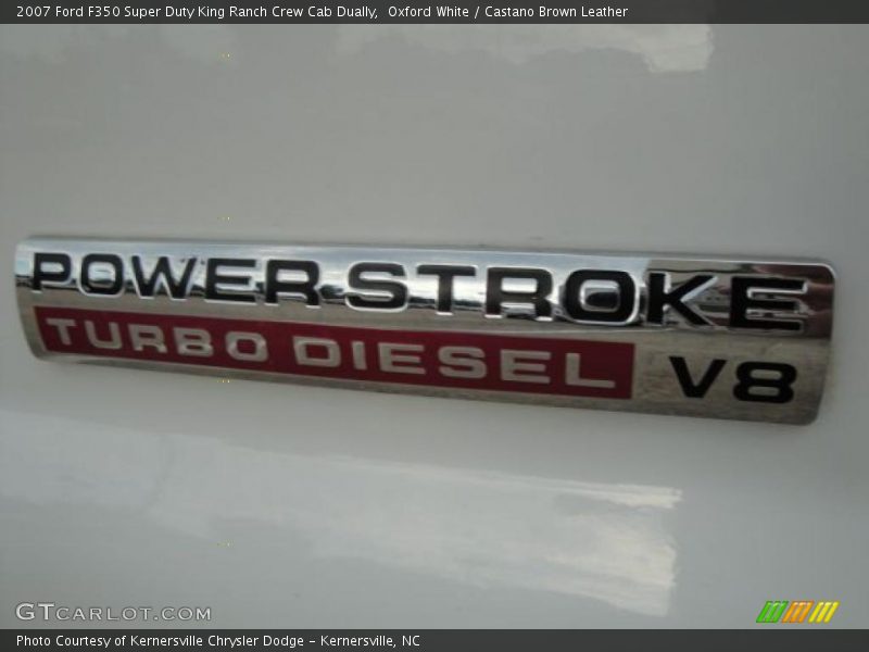 Oxford White / Castano Brown Leather 2007 Ford F350 Super Duty King Ranch Crew Cab Dually