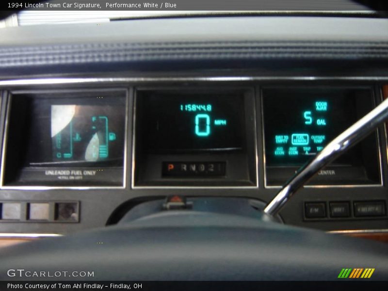 Performance White / Blue 1994 Lincoln Town Car Signature