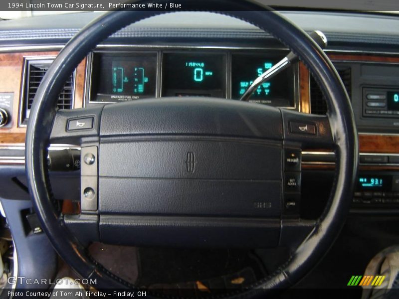 Performance White / Blue 1994 Lincoln Town Car Signature