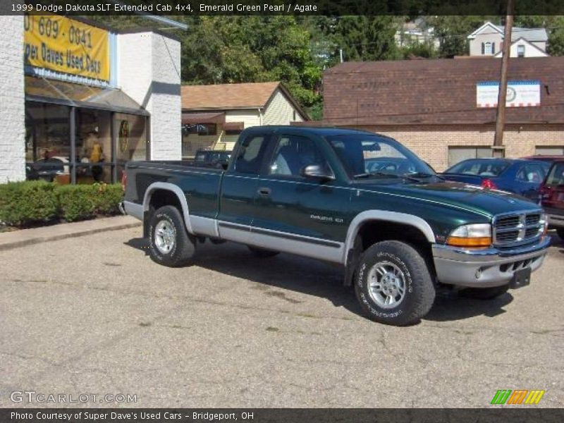 Emerald Green Pearl / Agate 1999 Dodge Dakota SLT Extended Cab 4x4