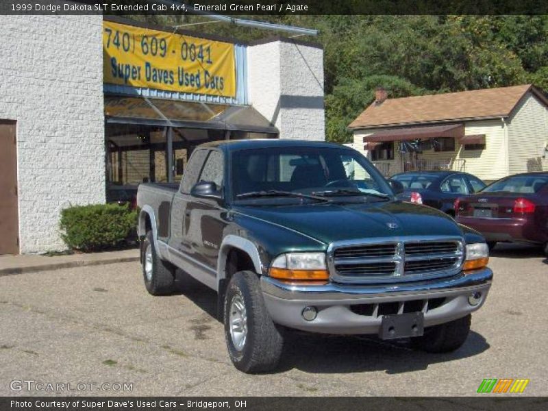 Emerald Green Pearl / Agate 1999 Dodge Dakota SLT Extended Cab 4x4