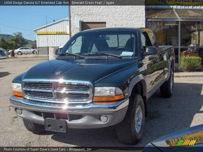 Emerald Green Pearl / Agate 1999 Dodge Dakota SLT Extended Cab 4x4