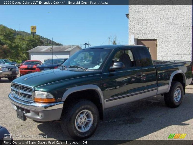 Emerald Green Pearl / Agate 1999 Dodge Dakota SLT Extended Cab 4x4