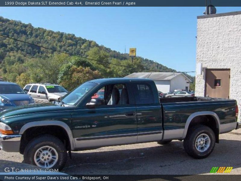 Emerald Green Pearl / Agate 1999 Dodge Dakota SLT Extended Cab 4x4
