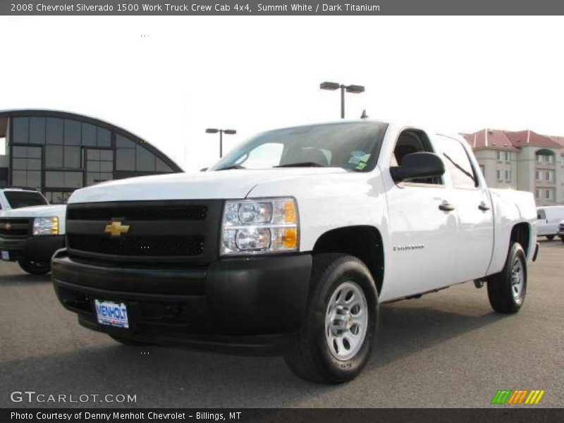 Summit White / Dark Titanium 2008 Chevrolet Silverado 1500 Work Truck Crew Cab 4x4