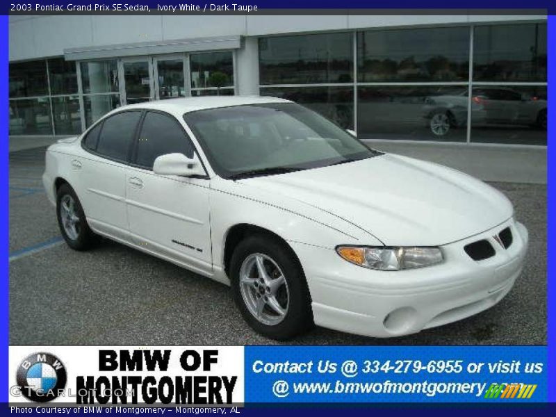 Ivory White / Dark Taupe 2003 Pontiac Grand Prix SE Sedan