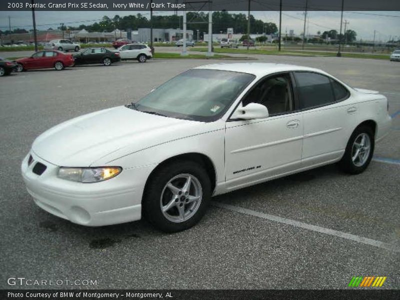 Ivory White / Dark Taupe 2003 Pontiac Grand Prix SE Sedan