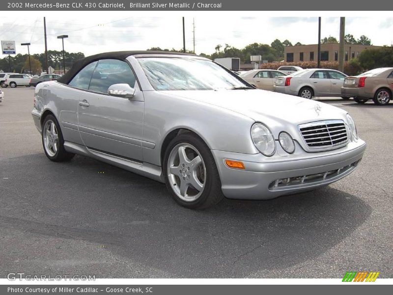 Brilliant Silver Metallic / Charcoal 2002 Mercedes-Benz CLK 430 Cabriolet