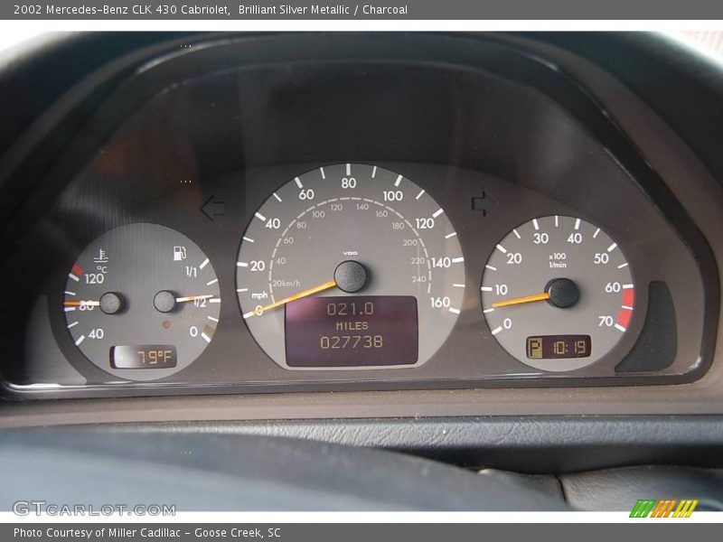 Brilliant Silver Metallic / Charcoal 2002 Mercedes-Benz CLK 430 Cabriolet