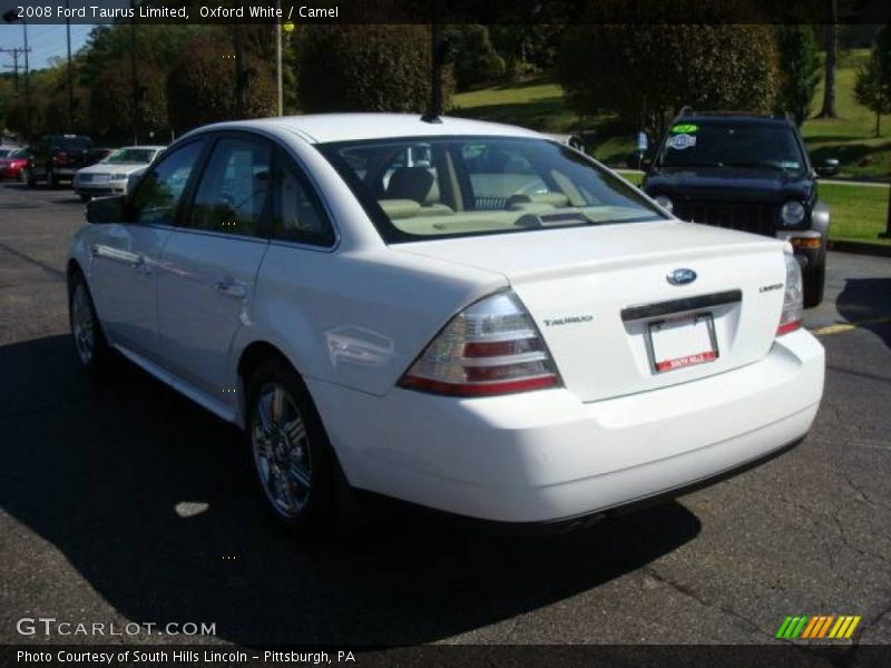 Oxford White / Camel 2008 Ford Taurus Limited