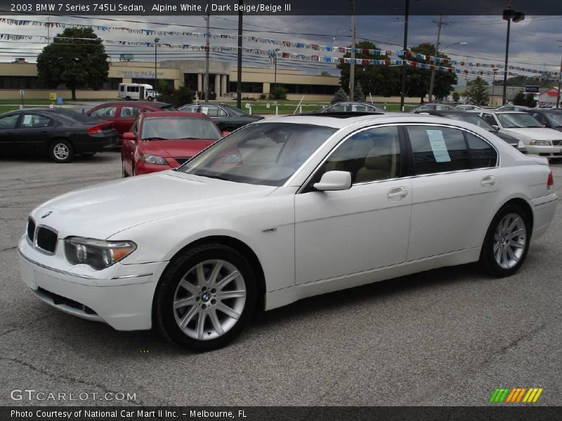 Alpine White / Dark Beige/Beige III 2003 BMW 7 Series 745Li Sedan