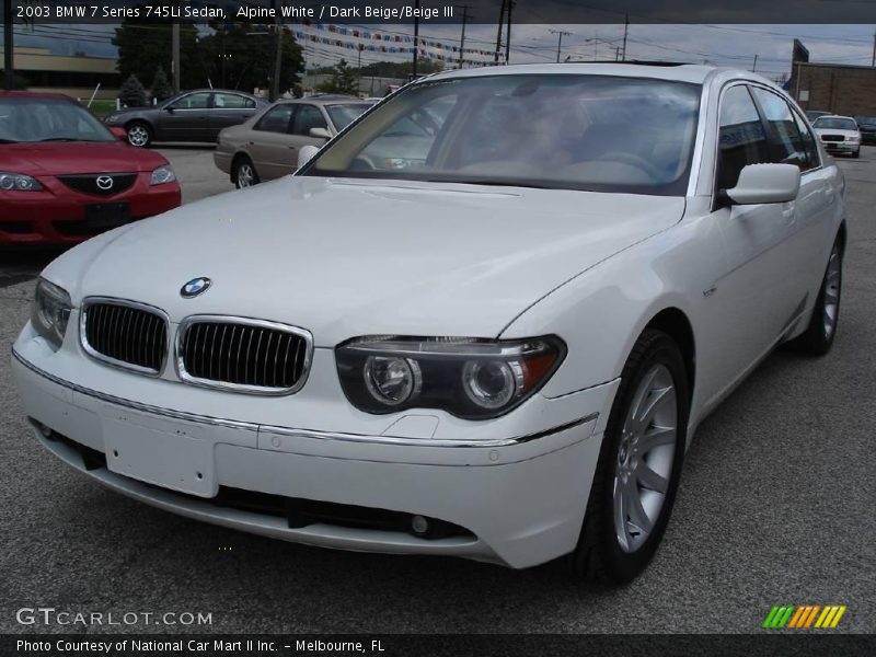 Alpine White / Dark Beige/Beige III 2003 BMW 7 Series 745Li Sedan