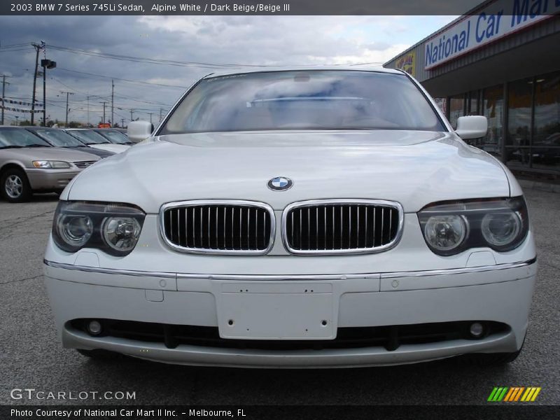 Alpine White / Dark Beige/Beige III 2003 BMW 7 Series 745Li Sedan