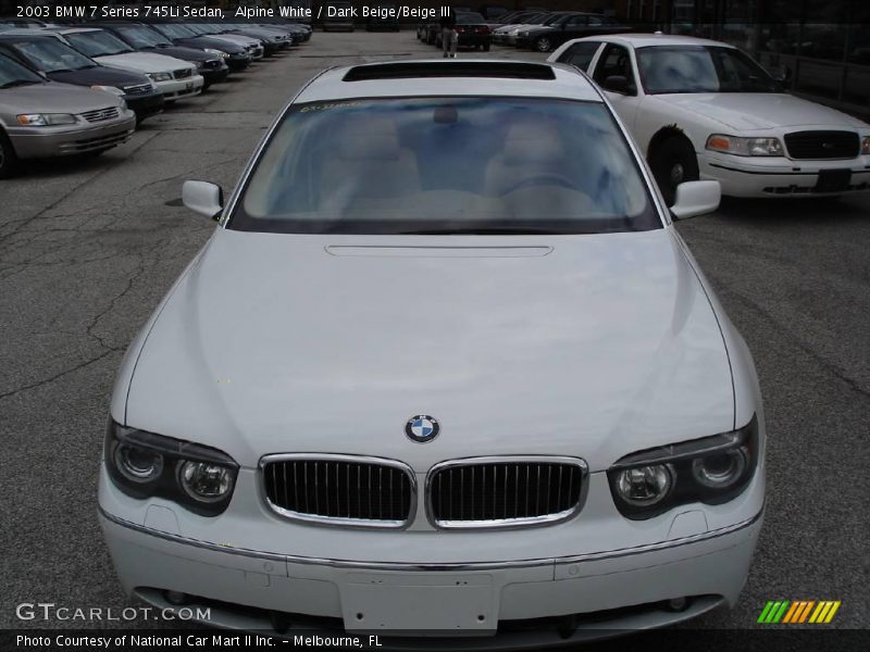 Alpine White / Dark Beige/Beige III 2003 BMW 7 Series 745Li Sedan