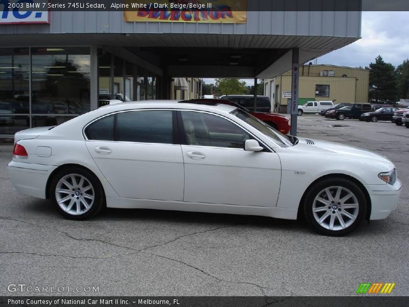 Alpine White / Dark Beige/Beige III 2003 BMW 7 Series 745Li Sedan