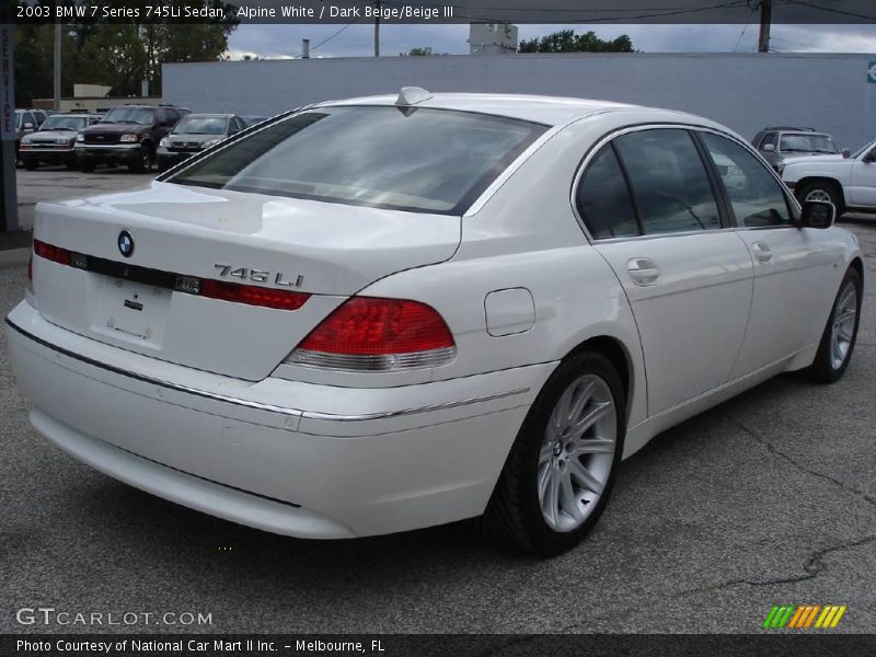 Alpine White / Dark Beige/Beige III 2003 BMW 7 Series 745Li Sedan