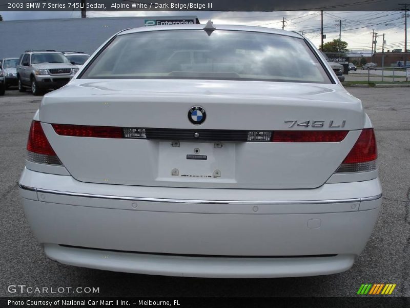 Alpine White / Dark Beige/Beige III 2003 BMW 7 Series 745Li Sedan