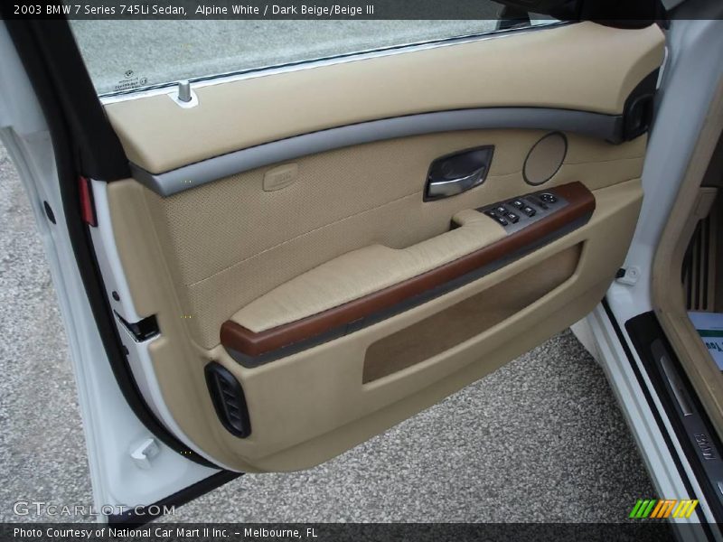 Alpine White / Dark Beige/Beige III 2003 BMW 7 Series 745Li Sedan