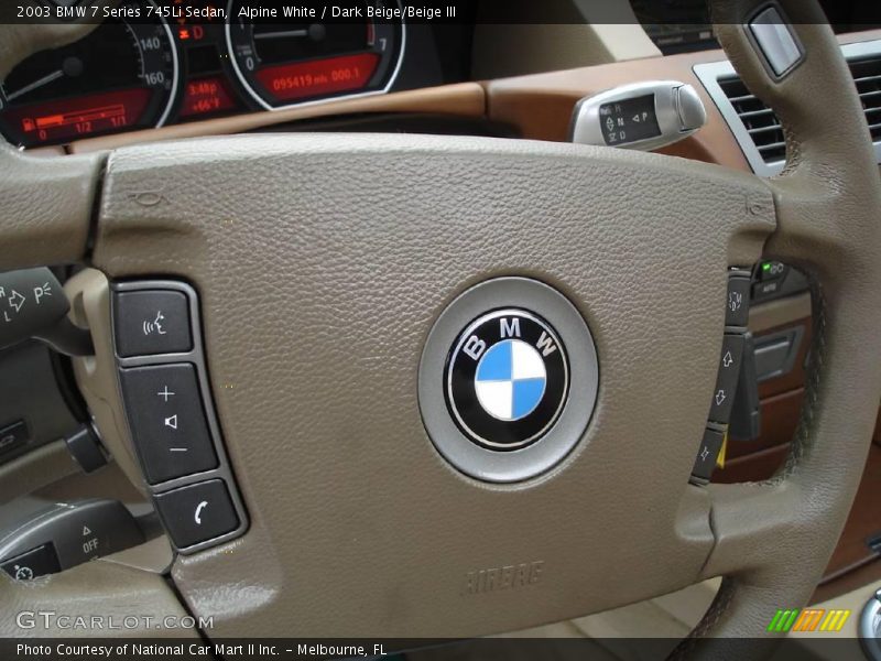 Alpine White / Dark Beige/Beige III 2003 BMW 7 Series 745Li Sedan