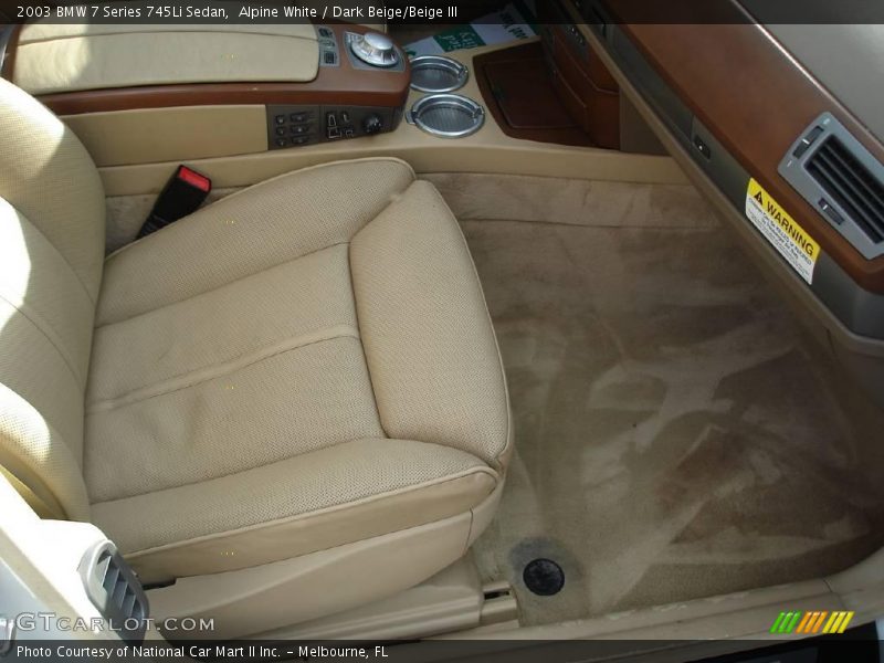 Alpine White / Dark Beige/Beige III 2003 BMW 7 Series 745Li Sedan