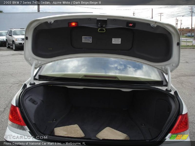 Alpine White / Dark Beige/Beige III 2003 BMW 7 Series 745Li Sedan