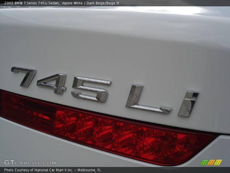 Alpine White / Dark Beige/Beige III 2003 BMW 7 Series 745Li Sedan