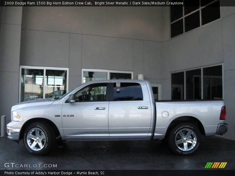 Bright Silver Metallic / Dark Slate/Medium Graystone 2009 Dodge Ram 1500 Big Horn Edition Crew Cab