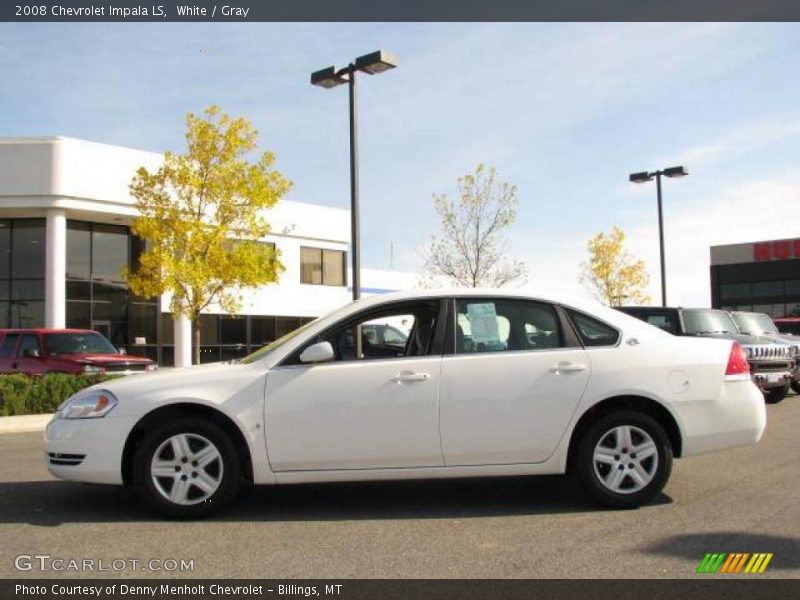 White / Gray 2008 Chevrolet Impala LS