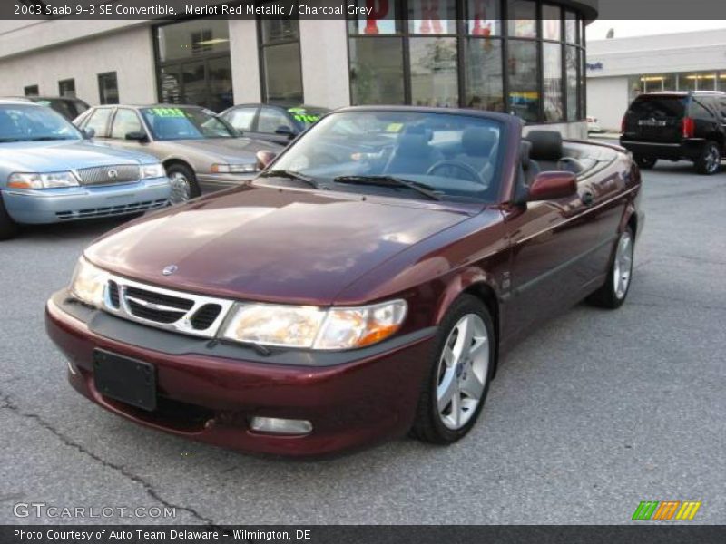 Merlot Red Metallic / Charcoal Grey 2003 Saab 9-3 SE Convertible