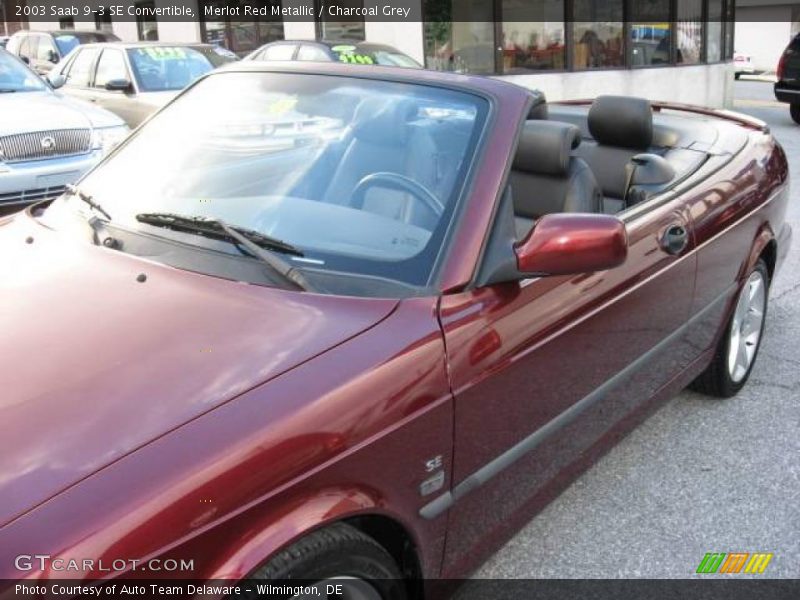 Merlot Red Metallic / Charcoal Grey 2003 Saab 9-3 SE Convertible